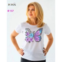 Жіноча футболка для вишивки бісером або нитками "Метелик 3"